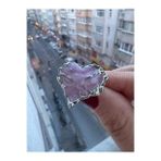 Pembe Kalp Gotik Ayarlanabilir Şık 925 Ayar Yüzük