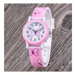 Pembe Kelebek Figürlü Analog Rakamlı Kız Çocuk Kol Saati ST-304350