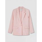 Pembe Keten Karışımlı Kadın Blazer Ceket
