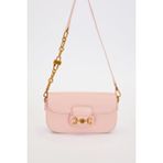 Pembe Kilit Zincirli Omuz Çantası - 25 cm