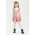 Pembe Kız Çocuk Kadife Fitilli Salopet 22688 - 6 - 7 Yaş
