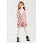 Pembe Kız Çocuk Melanj Krem Badili Salopet Takım 22692 - 4 - 5 Yaş