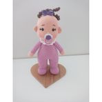 Pembe Kız Emzikli Tombiş Bebek Amigurumi Organik Oyuncak