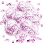 Pembe Konfetili 10 Adet Şeffaf Balon