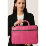 Pembe Kroko Macbook Air Pro 15.6 Inç Darbeye Karşı Korumalı Laptop Çantası