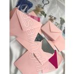 Pembe Küçük Mesaj Zarfı 7x9 cm Mini Tebrik Kartı ve Teşekkür Notu Zarfı (Düğün, Nişan, Doğum Günü) - 10 Adet