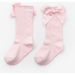 Pembe Kurdeleli Kız Çocuk Çorap - 01P-Pembe - 6 - 7 Yaş