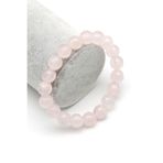 Pembe Kuvars Doğal Taş Bileklik 10 Mm Fasetli Küre Kesim - Blk-2166