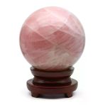 Pembe Kuvars Doğal Taş Standlı Küre - 13512 Gr.