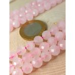 Pembe Kuvars Taşı Faset Kesim 8mm Unisex Ikili Bileklik (42560)