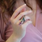 Pembe Kuvars Taşlı Otantik Gümüş Yüzük
