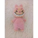 Pembe Labubu Amigurumi Organik Anahtarlık Oyuncak