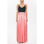 Pembe Lastikli ve Büzgülü Uzun Etek 81072 - 00406 Pembe
