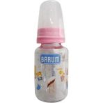 Pembe Leylekli Cam Bebek Biberon 125 Ml, Sağlıklı ve Şık Tasarım - Ahşap - Bej