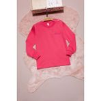 Pembe Life Pembe Yazı Nakışlı Kız Çocuk Çıtçıtlı Sweatshirt 16416 - 1 Yaş