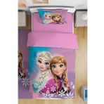 Pembe Mavi Elsa Desenli Tek Kişilik Bebek Çocuk Nevresim Takımı