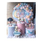 Pembe-Mavi-Ten Renk Balon Zinciri 50 Adet+5 mt balon zinciri