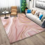 Pembe Mermer Desenli Halı 60 x 90 cm Yıkanabilir Kısa Tüylü Halı Kaymaz Alt Oturma Odası Yatak Odası için Altın Alan Kilimleri Ev Dekoru