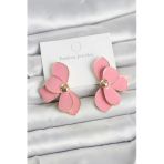 Pembe Mineli Lotus Model Pirinç Kadın Küpe - Ebj260404w41696