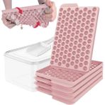 Pembe Mini Buz Küpü Makinesi Silikon Buz Küpü Tepsi Seti Kutu ve Kaşık 4 Katmanlı Buz Yapıcı Kalıp Yeniden Kullanılabilir Hızlı Kalıptan Küre Buz Topu (Yurt Dışından) - Ice Cream Tubs - Renkli