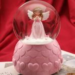 Pembe Mini Işıklı Sihirli Kar Küresi Arkadaşa Hediye - 0,35 lt