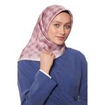 Pembe Mini Yonca Desen Twill İpek Eşarp