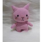 Pembe Miniş Pisi Uyku Arkadaşı Amigurumi Organik Oyuncak