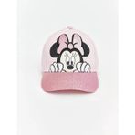 Pembe Minnie Mouse Baskılı Kız Çocuk Kep Şapka