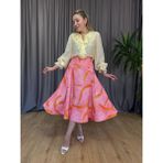 Pembe Model Desenli Etek