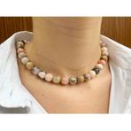 Pembe Opal Taşı Doğaltaş Kolye 10 Mm