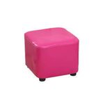 Pembe Osmanlı Ayak Dayama Taburesi Yağ Balmumu Deri Masif Ahşap Çerçeve Kare Tasarım Ayakkabı Değiştirme için Düşük Ayak Taburesi 30x30x30cm Şık Ev Dekoru Çok Yönlü Oturma.