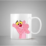 Pembe Panter Tasarımlı Kupa Hediyelik Eşya Hediyelik Kupa - Beyaz - 199 ml