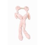 Pembe Peluş Kulaklık, Kalp Detaylı, Uzun Kollu, Yumuşak Dokulu