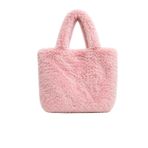 Pembe Peluş Omuz Çantası Kadın – Yumuşak Dokulu, Geniş İç Hacimli, Hafif, Günlük Kullanım, One Size Tote Çanta