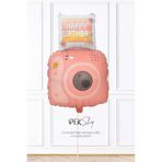 Pembe Polaroid Fotoğraf Makinesi Şeklinde Folyo Balon