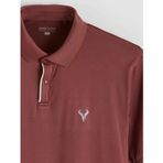 Pembe Polo Yaka Nakışlı Erkek Spor Tişört