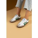 Pembe Potin 001-1009-24 Bağcıklı Comfort Taban 3 Şeritli Beyaz Yeşil Kadın Sneaker