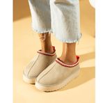 Pembe Potin 007-2000-23 Ugg Bej Süet Kadın Ev Terliği