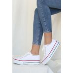 Pembe Potin 10-9999-22 Rahat Kalın Taban Keten Kadın Sneaker