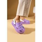 Pembe Potin Yüksek Taban Jibbitzli Eva Comfort Kadın Sandalet DNZ224-24 Mor 38
