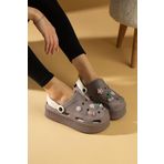Pembe Potin Yüksek Taban Jibbitzli Eva Comfort Kadın Sandalet DNZ224-24 Vizon 40