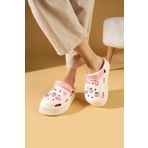 Pembe Potin Yüksek Taban Jibbitzli Eva Comfort Kadın Sandalet DNZ224-24Bej Pudra