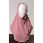 Pembe Pratik Hazır Geçmeli Genç Tesettür Bone Sandy Kumaş Düz Hijab 2312_04