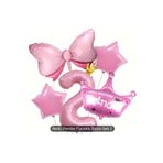 Pembe Prenses Taç Fiyonk Folyolu Yaş Balon Set, 2
