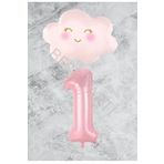 Pembe Rakam Bulut Folyo Balon Seti Yaş 1