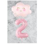 Pembe Rakam Bulut Folyo Balon Seti Yaş 2