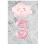 Pembe Rakam Bulut Folyo Balon Seti Yaş 3