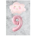 Pembe Rakam Bulut Folyo Balon Seti Yaş 9