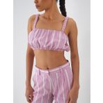 Pembe Regular Fit Keten Büstiyer