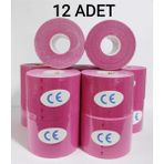 Pembe Rengi Sporcu Bandı Bia Tape Kinesio 5cmx5 M 12 Li